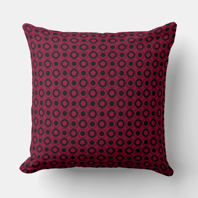 Coussin Mazipoodles Polka Dot Donuts - Cerisier Rouge Noir (Recto)