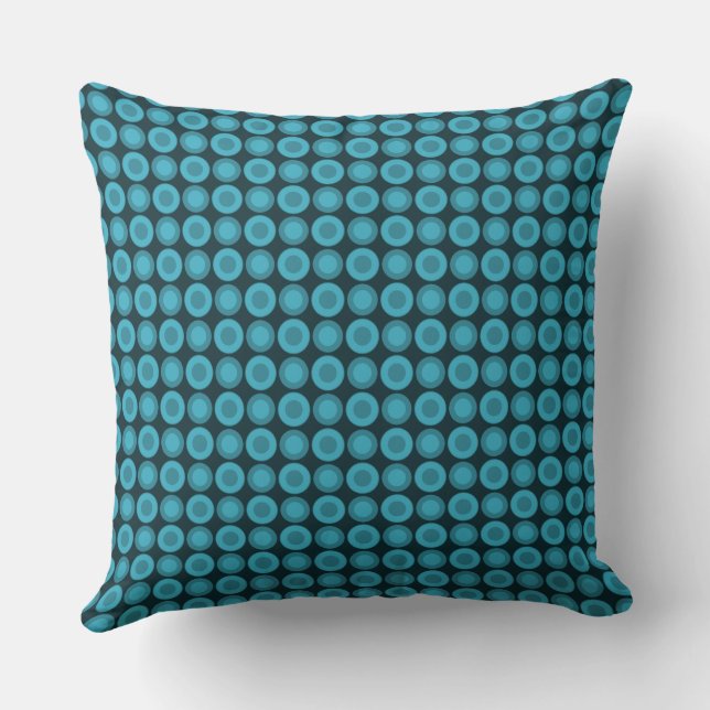 Coussin Mazipoodles Polka Dot Donuts - Turquoise foncé (Verso)