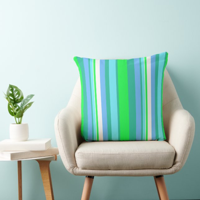 Coussin MAZIPOODLES Rayures Spaghetti 28 (Chaise)
