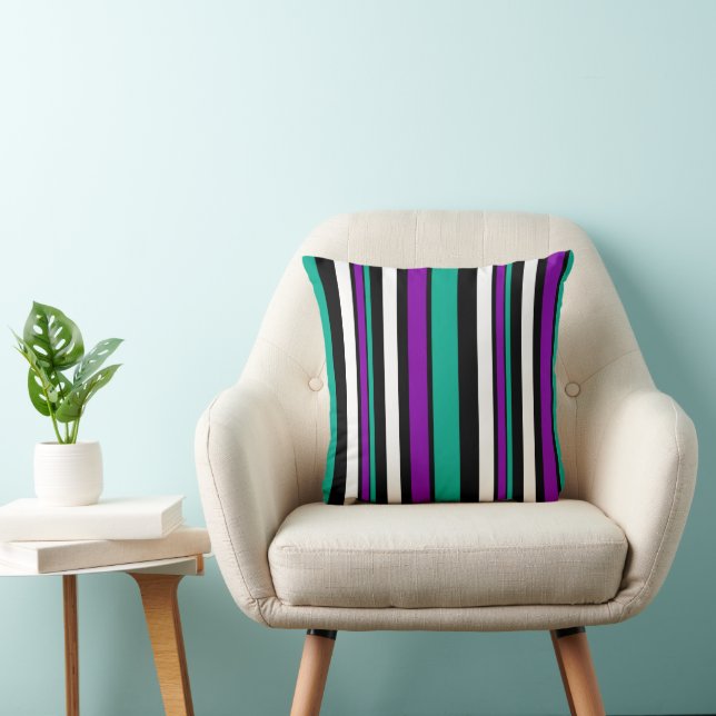 Coussin MAZIPOODLES Rayures Spaghetti 45 (Chaise)