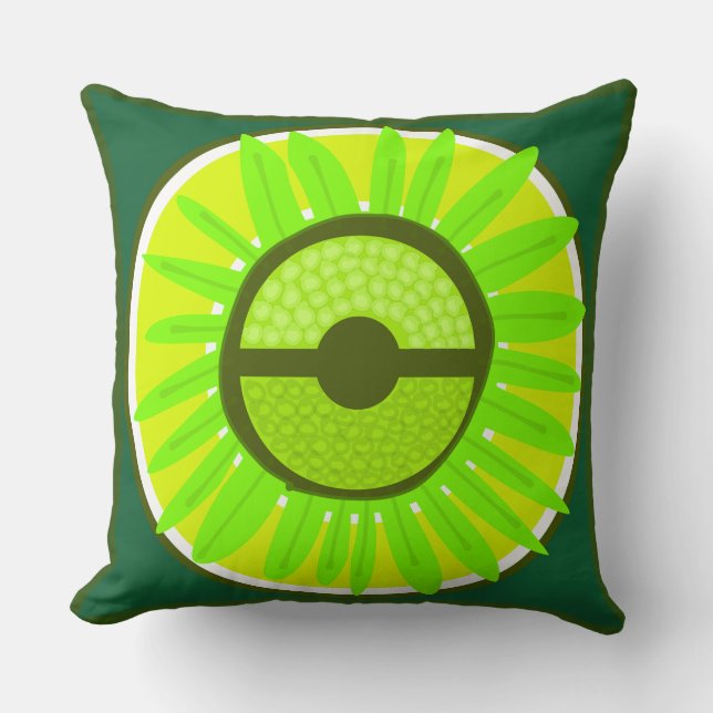 Coussin Mazipoodles Sunflower Sunshine : Vert (Recto)