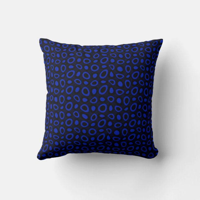 Coussin Mazipoodles Teardrops Abstraits Black Electric Blu (Verso)