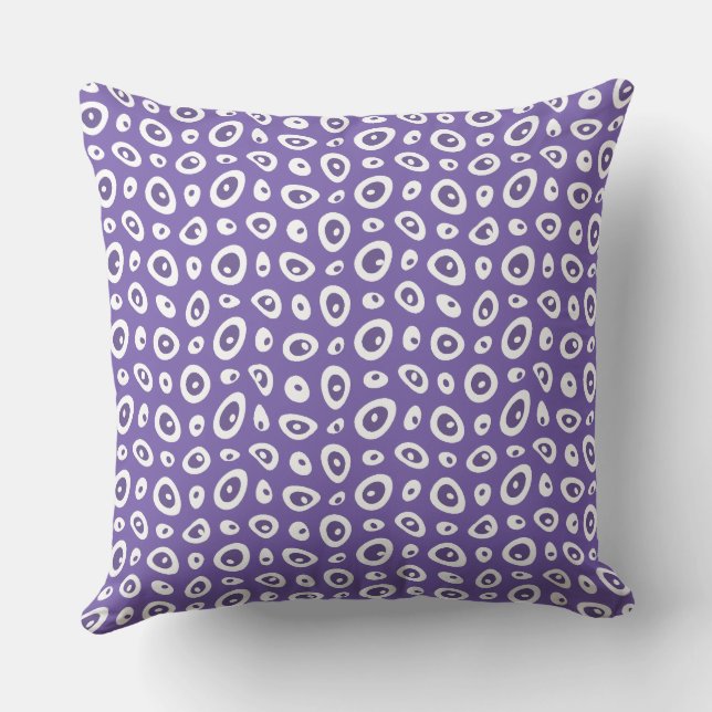 Coussin Mazipoodles Teardrops Abstraits - Blanc Violet (Verso)