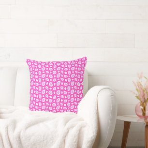 Coussin Mazipoodles Teardrops Abstraits Fuchsia Rose Blanc