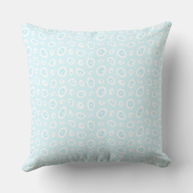 Coussin Mazipoodles Teardrops Abstraits - Pastel Bleu Blan (Verso)