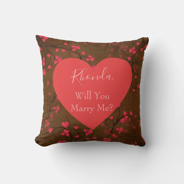 Coussin Me Marierez-Vous Coeur Design ? (Recto)
