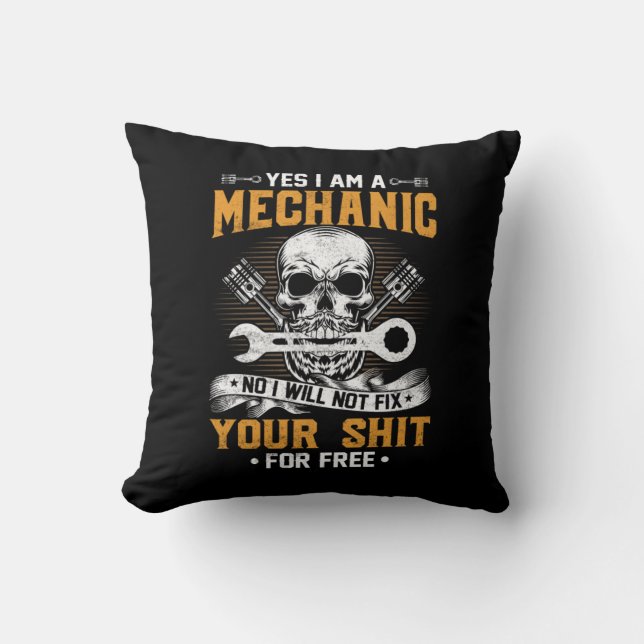 Coussin Mécanique Oui Je Suis Mécanique (Recto)
