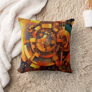 Coussin Mécanisme Solaire Steampunk Abstrait