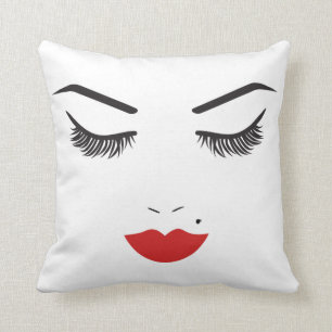 Coussin Mèches de visage de maquillage de beauté et lèvres