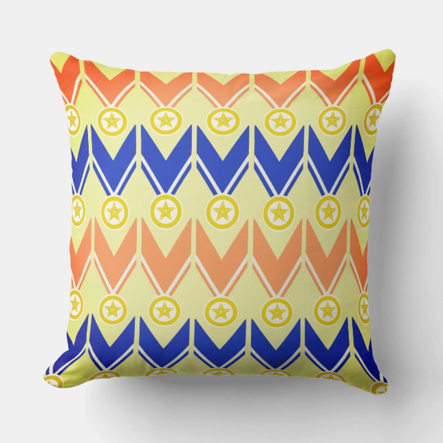 Coussin Médaille d'or d'orange et de bleu (Recto)