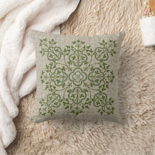 Coussin Médaillon à feuilles Jeu d'oreiller