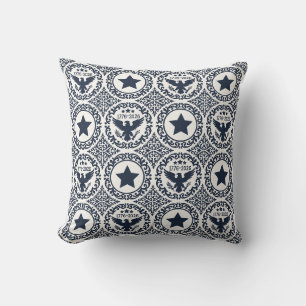 Coussin Médaillon Aigle du Patrimoine Américain (Navy Crea