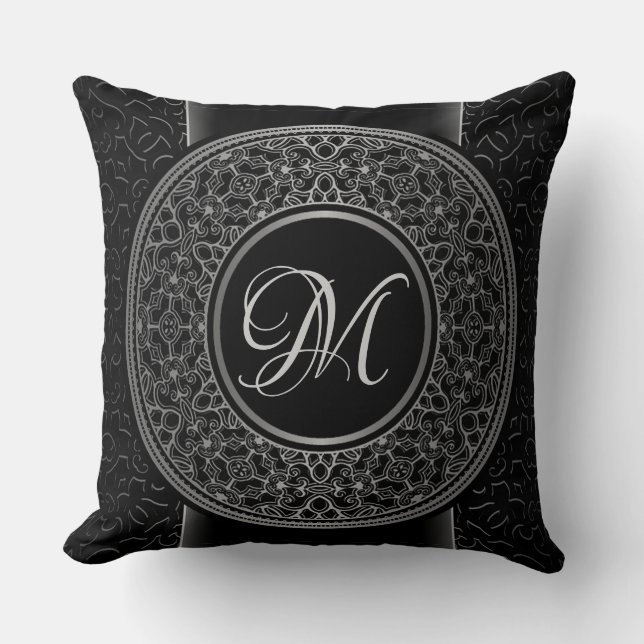 Coussin Médaillon d'argent chic réversible à lancer oreill (Recto)