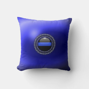 Coussin Médaillon de la Ligne Bleue Mince