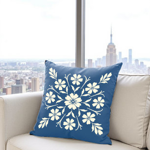 Coussin Médaillon de l'horloge à fleurs