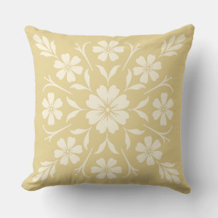 Coussin Médaillon d'horloge à fleurs or
