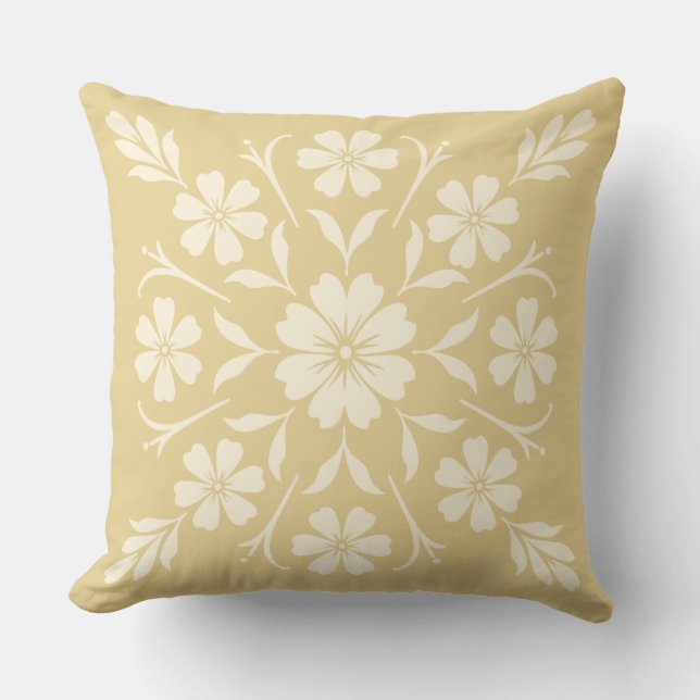 Coussin Médaillon d'horloge à fleurs or (Recto)