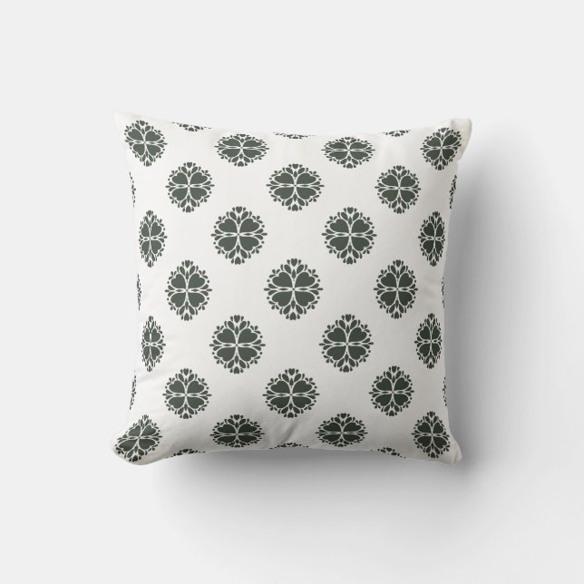 Coussin Médaillon géométrique noir et blanc (Recto)