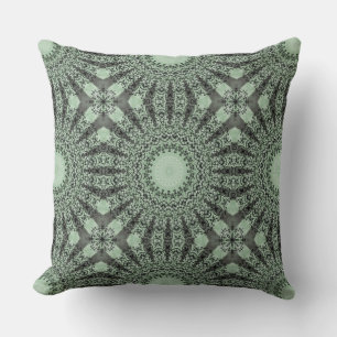 Coussin Médaillon vert Mandala Kaleidoscope