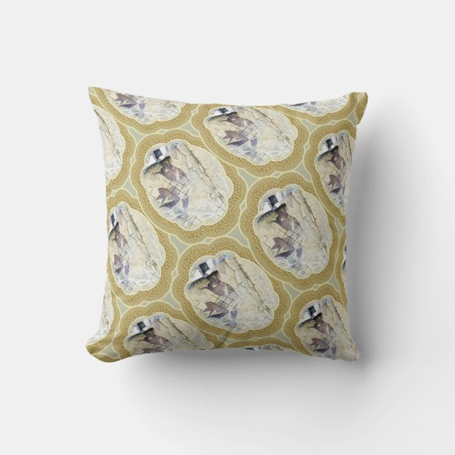 Coussin Médaillons en bleu et vert pour la Terre (Recto)