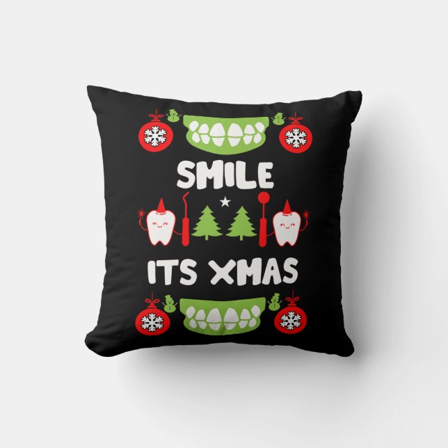 Coussin Médecin dentaire Xmas (Recto)