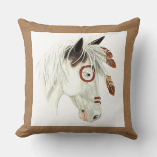 Coussin Médecine Majestueuse Casquette Pony Horse art Par 