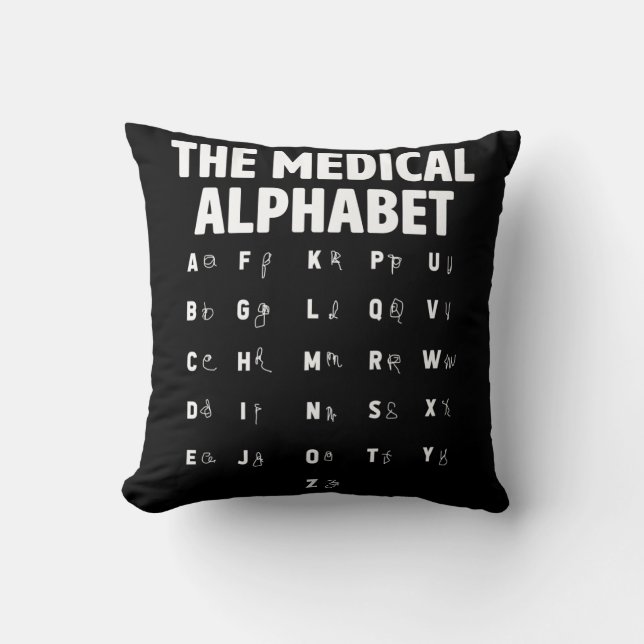 Coussin Médecins Alphabet Médicale Funny Nurse Life (Recto)