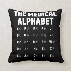 Coussin Médecins Alphabet Médicale Funny Nurse Life