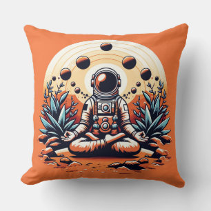 Coussin Méditation d'astronautes - Zen cosmique et Paix in