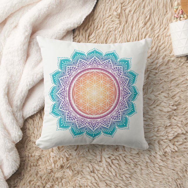 Coussin Méditation, Mandala, Fleur de vie (Couverture)