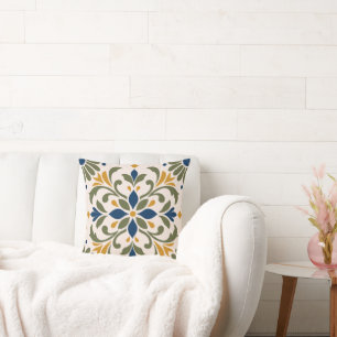 Coussin Mediterranean Botanical Tile