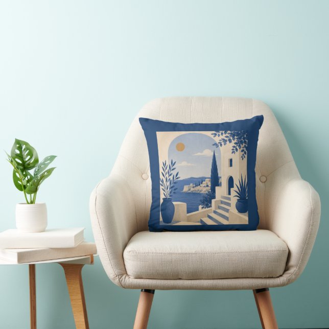 Coussin Mediterranean Coastal Villa Arch Cushion (Chaise)