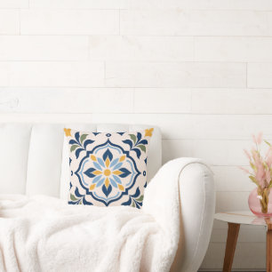 Coussin Mediterranean Floral Pattern