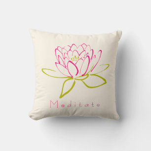 Coussin Méditez. Fleur Lotus / Illustration de la couche d