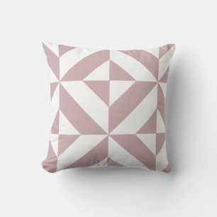 Coussin Medium Mauve Geometric Deco Cube Pattern