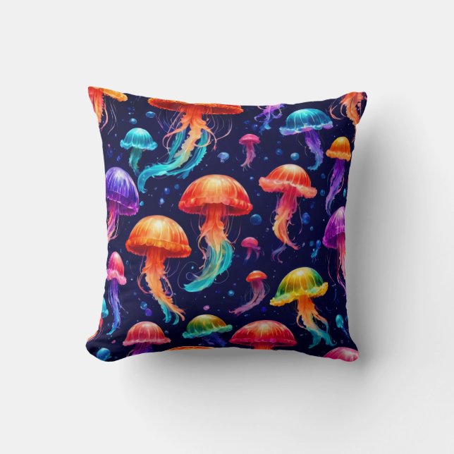 Coussin Méduse colorée (Recto)