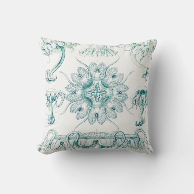 Coussin Méduses, Discomedusae par Ernst Haeckel (Recto)