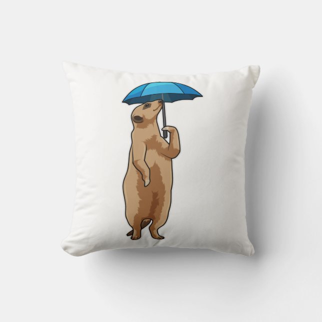 Coussin Meerkat avec parapluie (Recto)