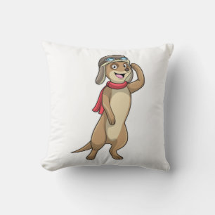 Coussin Meerkat comme pilote avec casquette pilote