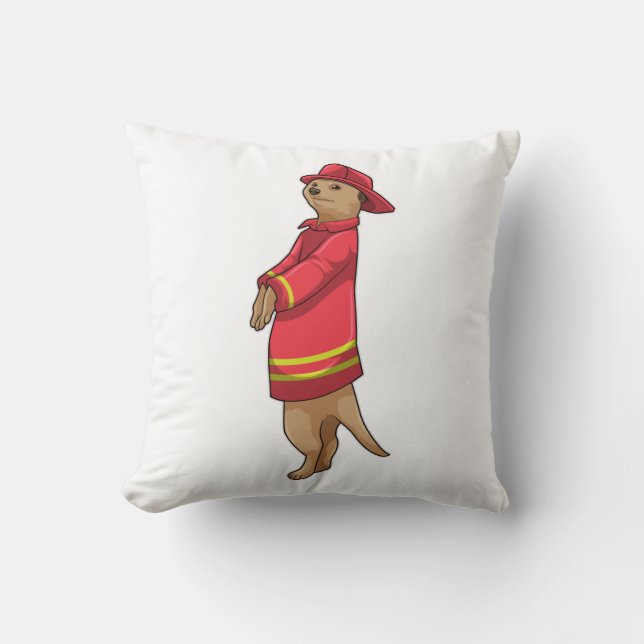 Coussin Meerkat en tant que pompier avec casque (Recto)