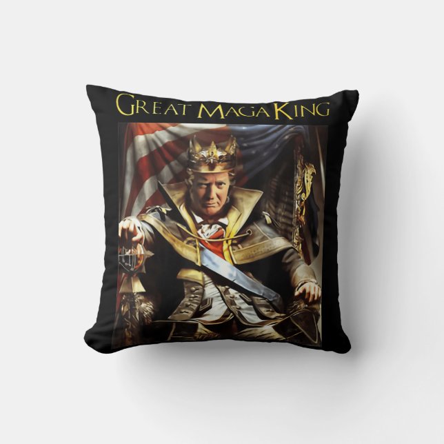 Coussin Mega King USA Flag Fier Ultra Maga Trump (Recto)