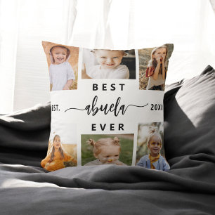 Coussin Meilleur Abuela Ever - Collage photo pour petits e