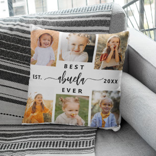 Coussin Meilleur Abuela Ever - Collage photo pour petits e