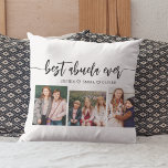 Coussin Meilleur Abuela Ever - Collage photo pour petits e<br><div class="desc">Célébrez votre Abuela avec le Meilleur Abuela Ever Grandchildren Photo Collage Jeter Pillow. Ce gardien personnalisé présente un collage magnifiquement arrangé de photos chères, capturant des moments spéciaux avec ses petits-enfants. Conçu avec des matériaux de qualité, il ajoute une touche de design et de sentimentalité à tout espace, parfait pour...</div>