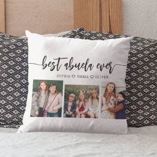 Coussin Meilleur Abuela Ever - Collage photo pour petits e