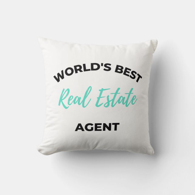 Coussin Meilleur agent immobilier au monde 2 (Recto)