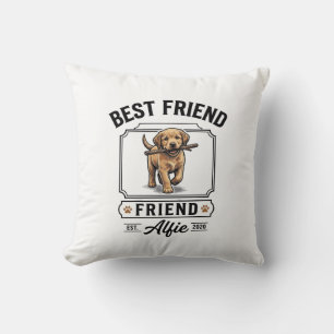 Coussin Meilleur ami Alfie Conception amateur de chien de