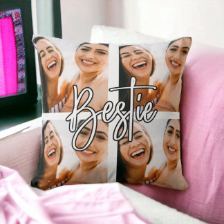 Coussin Meilleur ami bbf photo collage texte Jeter oreille