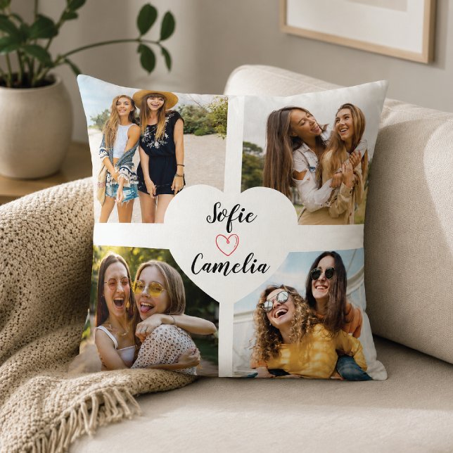 Coussin Meilleur ami photo colage  (Créateur téléchargé)