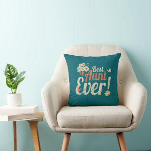 Coussin Meilleur Aunt Ever Vintage Auntie Birthday Godmoth